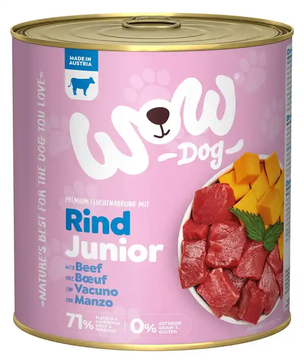 Bild 1 von WOW Hundenassfutter Junior Rind, 800 g