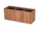 Bild 1 von Pflanzkübel geölt aus Akazienholz für 3 Pflanzen, quadratisch, ca. 84 x 30 x 35 cm - Braun