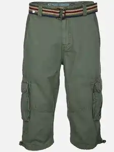 Herren Cargobermuda mit Gürtel Oliv