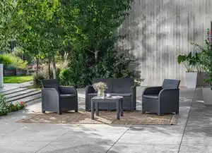Keter Lounge-Sitzgruppe Rosalie mit Sitzkissen Graphit