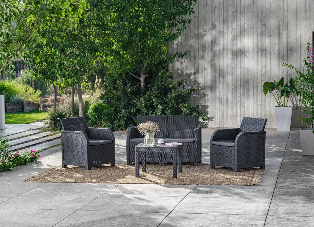 Bild 1 von Keter Lounge-Sitzgruppe Rosalie mit Sitzkissen Graphit