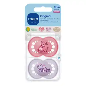 MAM Original Silikon 16+ Monate Reh/Vogel, 2 Stk