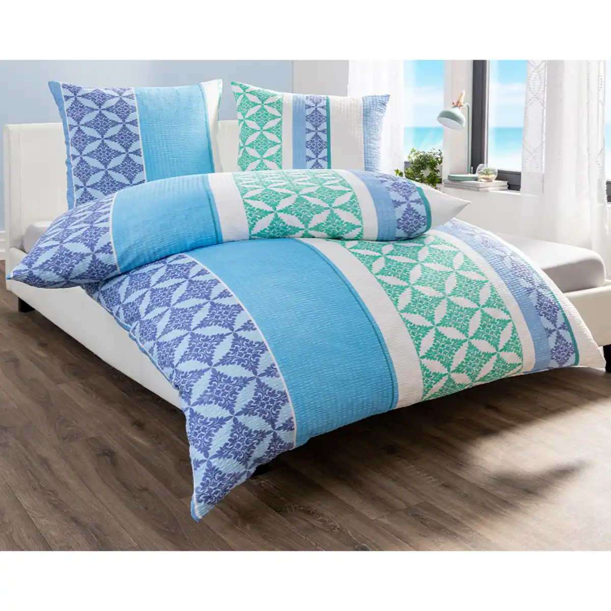 Bild 2 von Baumwoll-Seersucker-Bettwäsche - ca. 155 x 220 cm