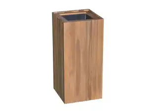 Pflanzkübel geölt aus Akazienholz, quadratisch, ca. 30 x 30 x 64 cm - Braun