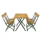 Bild 1 von Biergarten-Garnitur 5-teilig Flachstahl Grün + Robinie