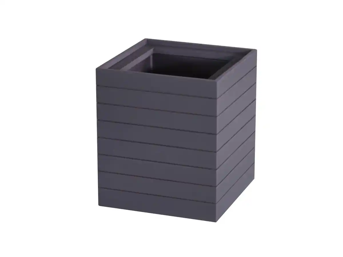 Bild 1 von Pflanzkübel aus Akazienholz, quadratisch, ca. 30 x 30 x 35 cm - Anthrazit