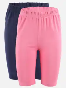 Mädchen Radler Leggings im Doppelpack Marine