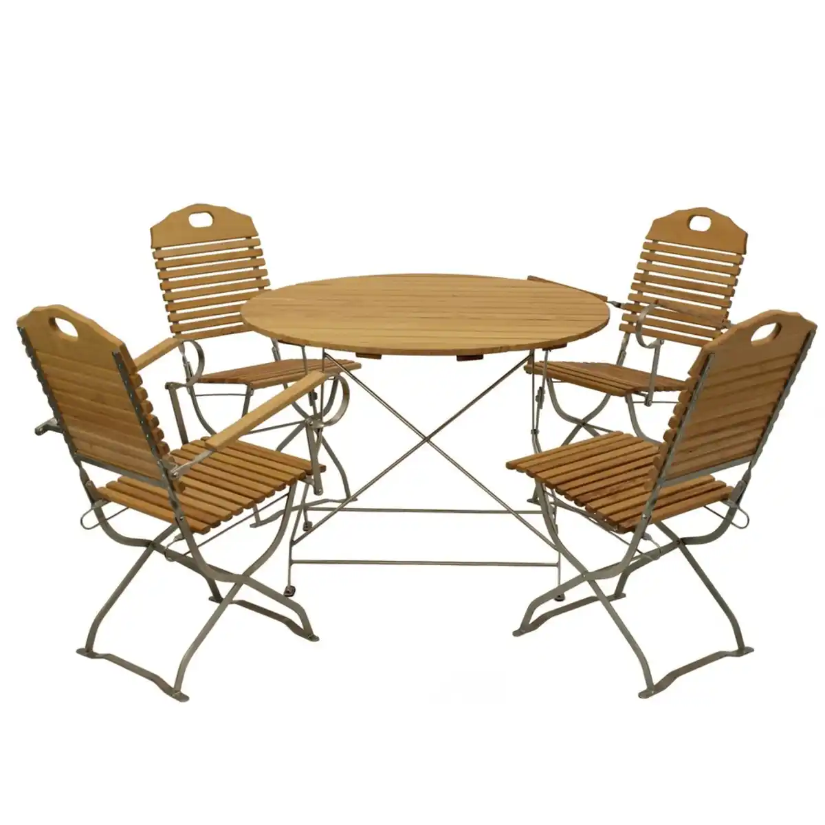 Bild 1 von Kurgarten-Garnitur 5-teilig Flachstahl verzinkt + Robinie