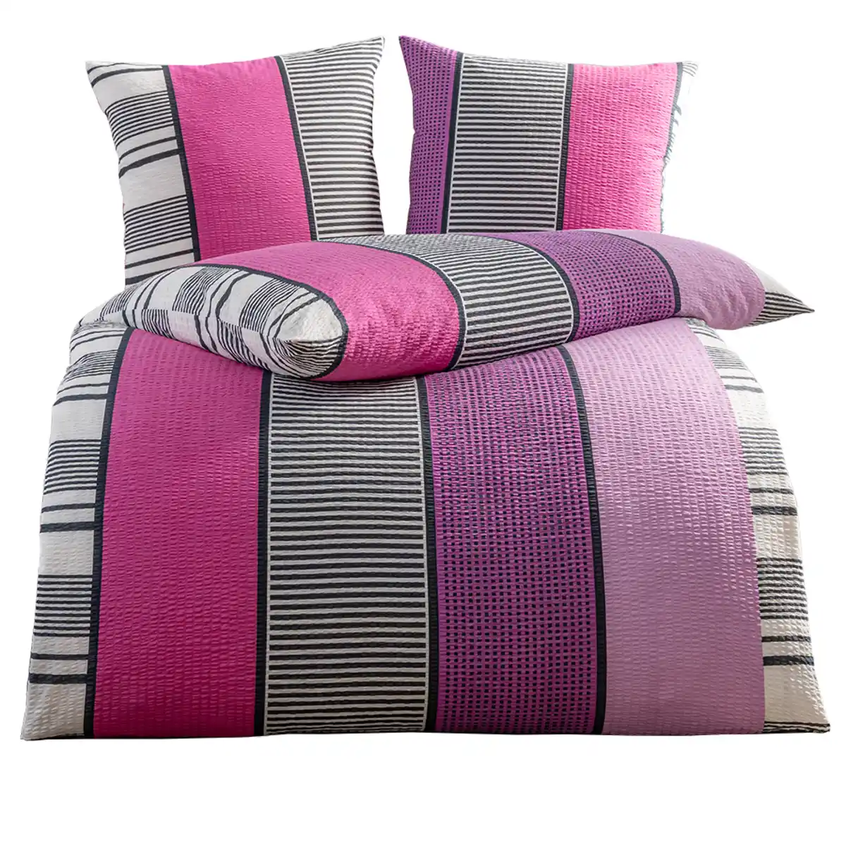 Bild 3 von Baumwoll-Seersucker-Bettwäsche , ca. 135 x 200 / 2x 80 x 80 cm 