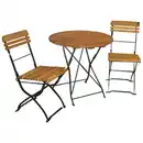 Bild 1 von Biergarten-Garnitur 3-teilig Flachstahl Grün + Robinie