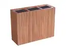 Bild 1 von Pflanzkübel geölt aus Akazienholz für 3 Pflanzen, quadratisch, ca. 84 x 30 x 64 cm - Braun