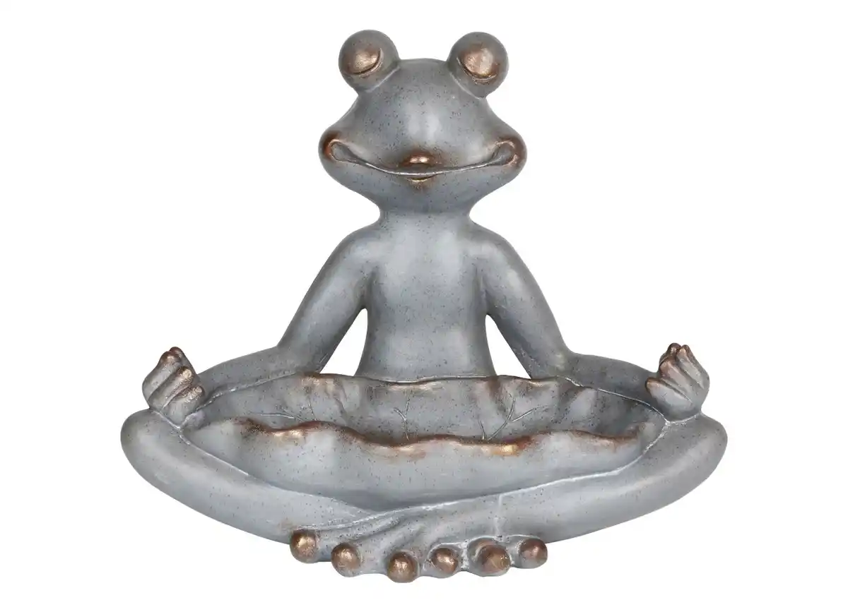 Bild 1 von Yoga-Frosch im Lotussitz mit Vogeltränke 48x39x26cm