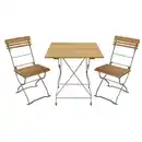 Bild 1 von Biergarten-Garnitur 3-teilig Flachstahl verzinkt + Robinie