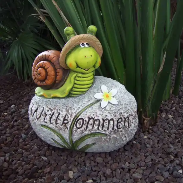 Bild 1 von Deko-Stein Willkommen Schnecke