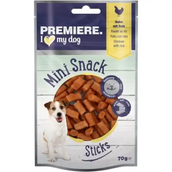 Bild 1 von PREMIERE Mini Sticks Huhn und Reis 70 g
