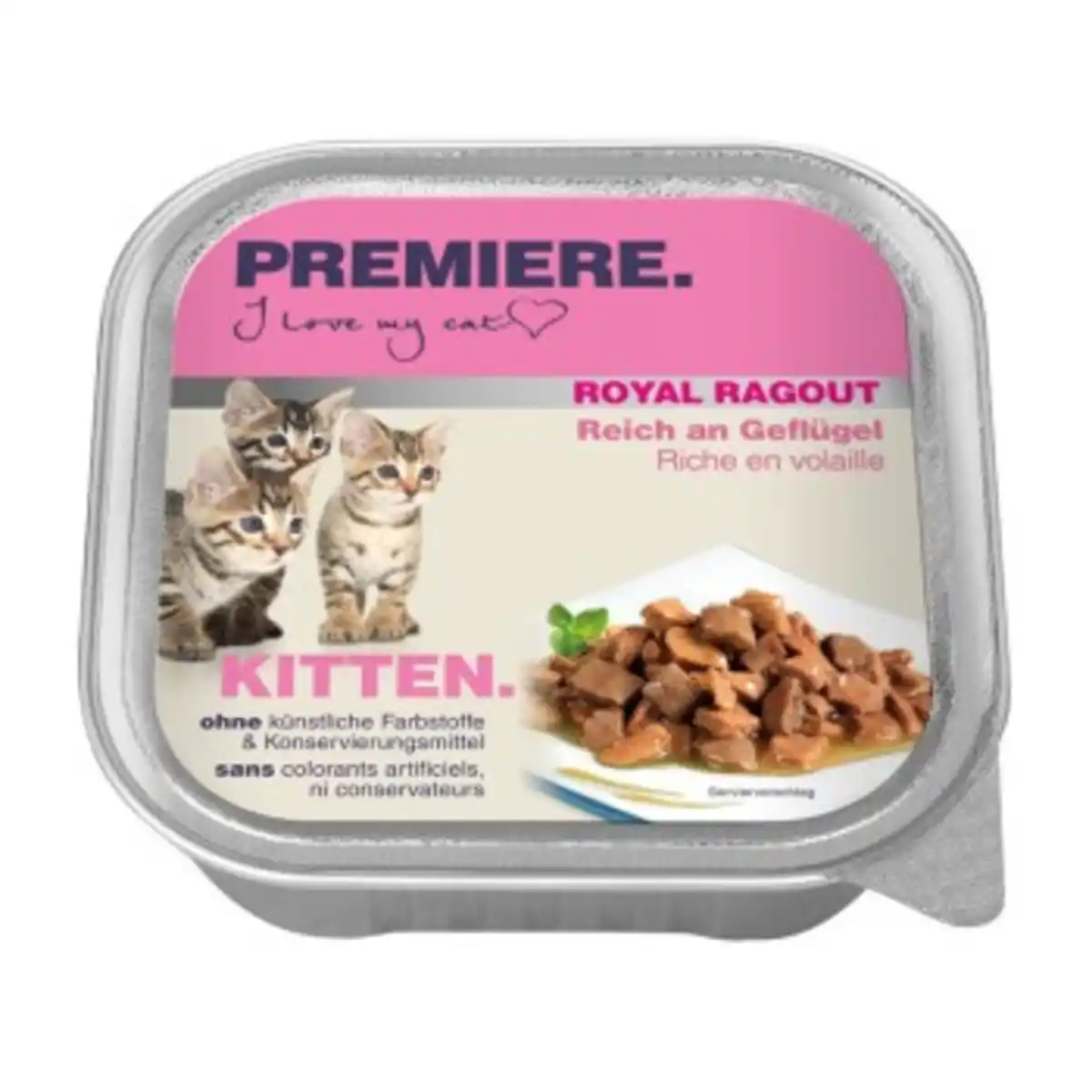 Bild 1 von PREMIERE Royal Ragout Kitten Reich an Geflügel 16x100 g