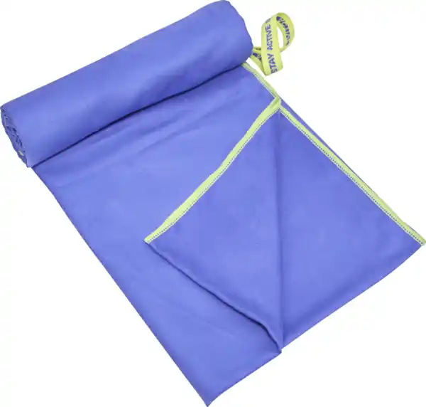 Bild 1 von IDEENWELT Mikrofaser-Handtuch 100x200 cm blau/lime