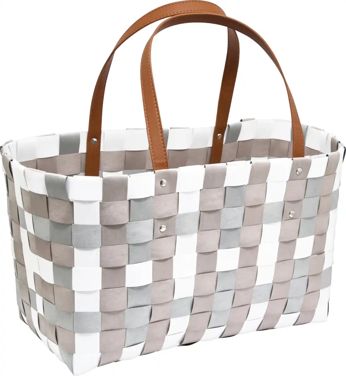 Bild 2 von IDEENWELT Flechttasche grau