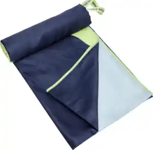 IDEENWELT Mikrofaser-Handtuch 100 x 200 cm dunkelblau/lime