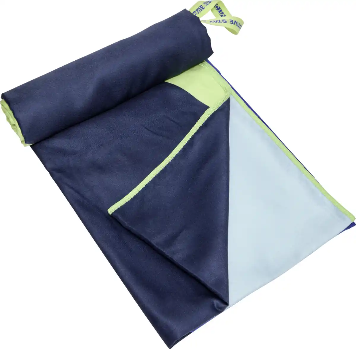 Bild 1 von IDEENWELT Mikrofaser-Handtuch 100 x 200 cm dunkelblau/lime