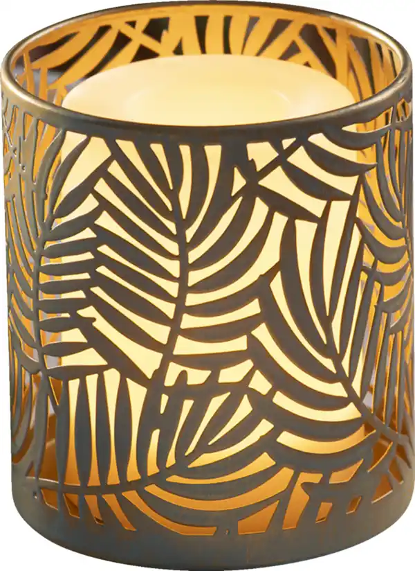 Bild 3 von IDEENWELT Solar LED-Windlicht Palmenwedeldesign