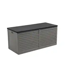 Kissenbox 'Molly L' Kunststoff grau/schwarz 146 x 64 x 61 cm