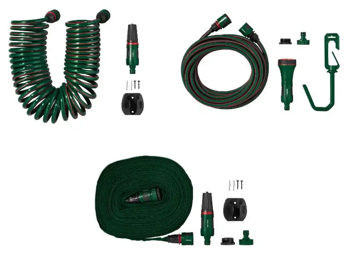 Bild 1 von PARKSIDE® Spiralschlauch-Set / Terrassenschlauch-Set / Flachschlauch-Set, 7-teilig