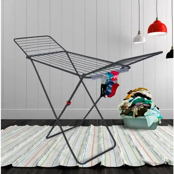 Bild 2 von Flügelwäschetrockner, 18 m Trockenlänge, klappbar, anthrazit