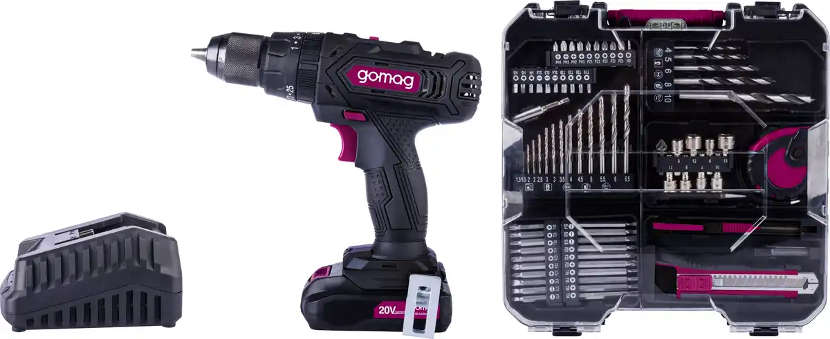 Bild 1 von Gomag Akku-Bohrschrauber-Set GO-ASK74/1 20 V Mobile Werkstatt Akku & Ladegerät