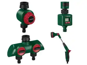 PARKSIDE® 2-Wege-Verteiler / Bewässerungsuhr / Wassermengenzähler / Mini-Blumenampel-Gießstab