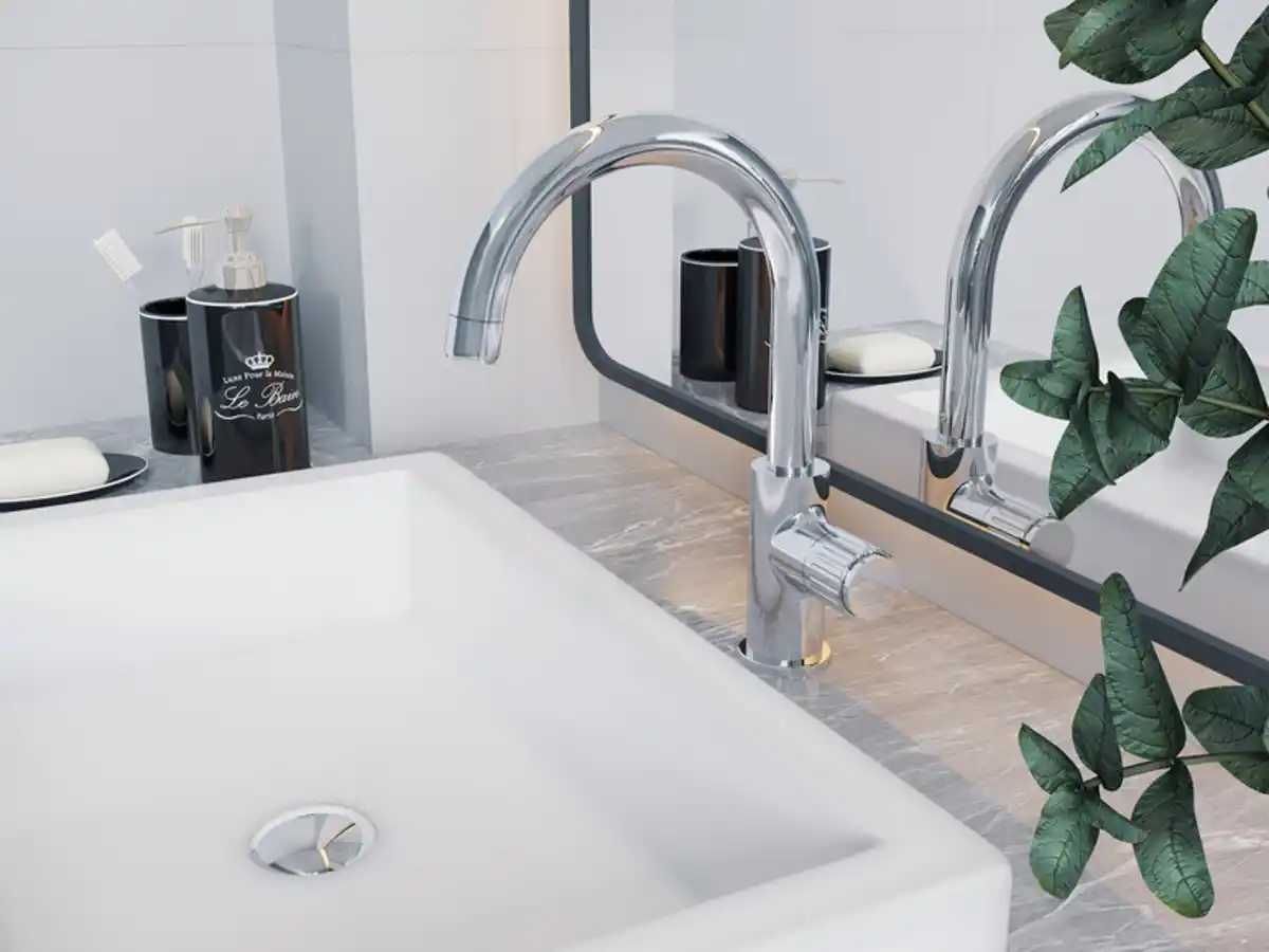 Bild 2 von Duschwell Bad Waschtischarmatur Basic, mit Neoperl Luftsprudler