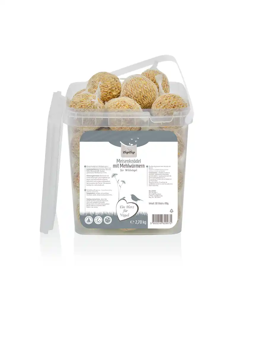 Bild 1 von Meisenknödel m.Mehlwürmern i.Netz 30St Eimer