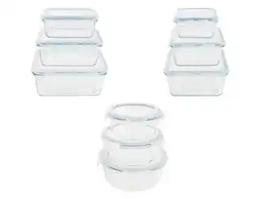 LIVARNO home Glas-Frischhaltedosen-Set, platzsparend ineinander verstaubar