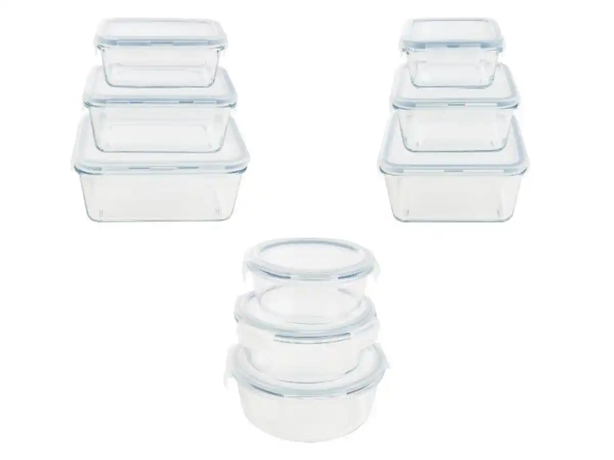 Bild 1 von LIVARNO home Glas-Frischhaltedosen-Set, platzsparend ineinander verstaubar