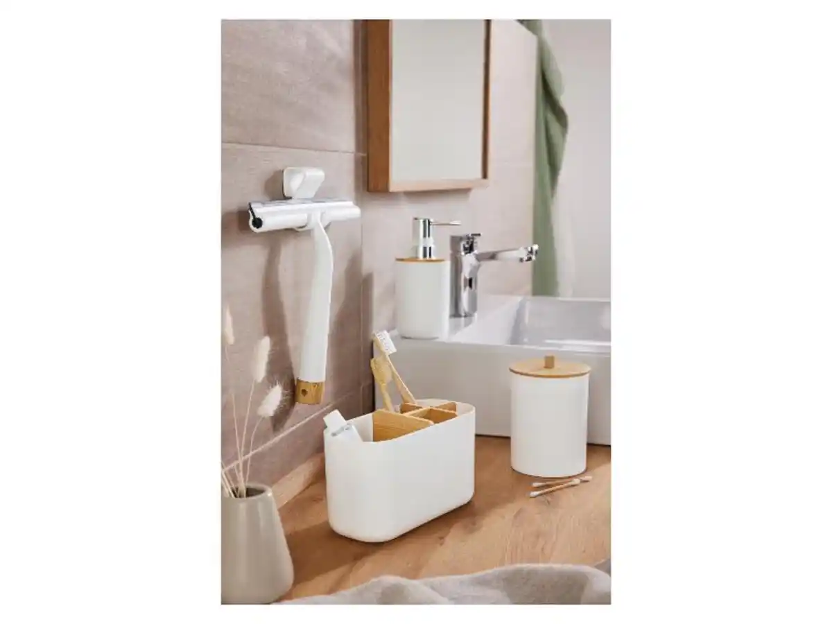 Bild 2 von LIVARNO home Bad- und Duschabzieher / Bad-Organizer / Wattestäbchen-Behälter / Seifenspender