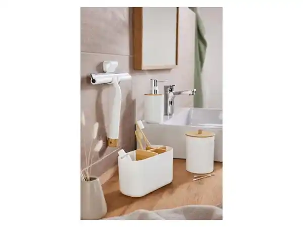 Bild 2 von LIVARNO home Bad- und Duschabzieher / Bad-Organizer / Wattestäbchen-Behälter / Seifenspender