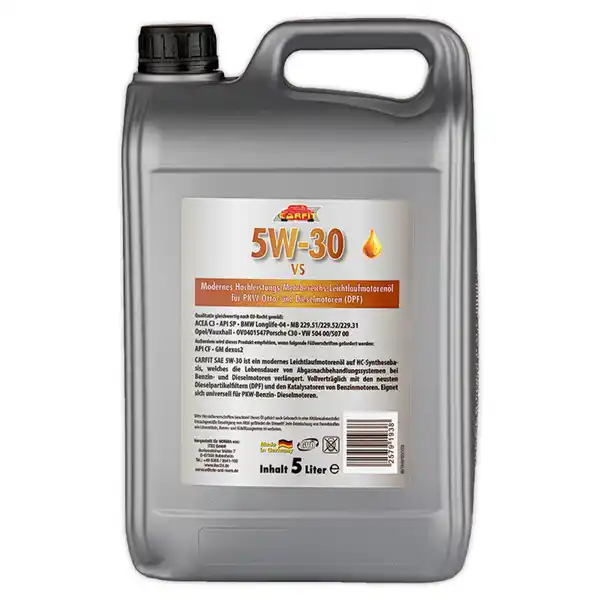 Bild 1 von Carfit Professional SAE-Qualitäts-Motorenöl 5 Liter
