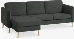Sofa AARHUS Chaiselongue links Stoff dunkelgrau