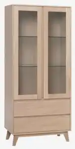Vitrine KALBY 2 Türen helle eiche