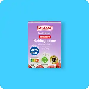 MILSANI Laktosefreie H-Schlagsahne, Mind. 30 % Fett