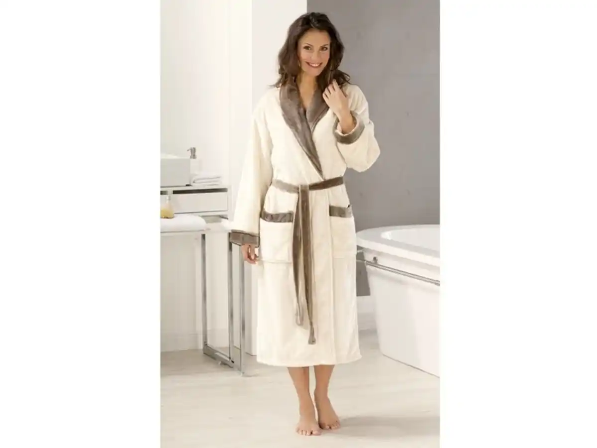 Bild 3 von Gözze Bademantel, unisex, Seiden-Feeling, mit Schalkragen, 2 Taschen und Gürtel