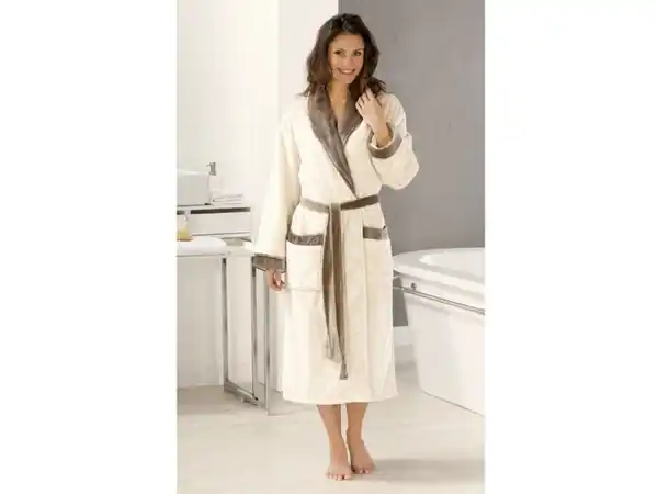 Bild 3 von Gözze Bademantel, unisex, Seiden-Feeling, mit Schalkragen, 2 Taschen und Gürtel