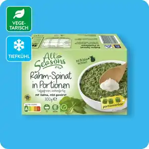 ALL SEASONS Rahm-Spinat, In Portionen