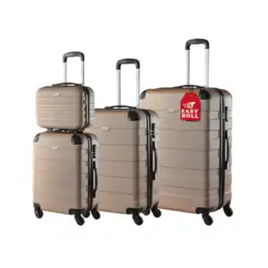 Hartschalenkofferset Essential 3er-Set + Beautycase, champagner