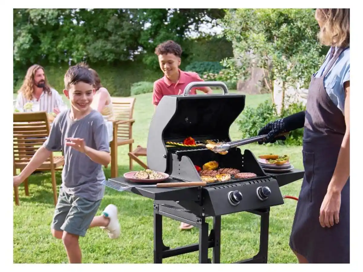 Bild 2 von GRILLMEISTER Gasgrill 2-Brenner »Memphis«, mit Warmhalterost