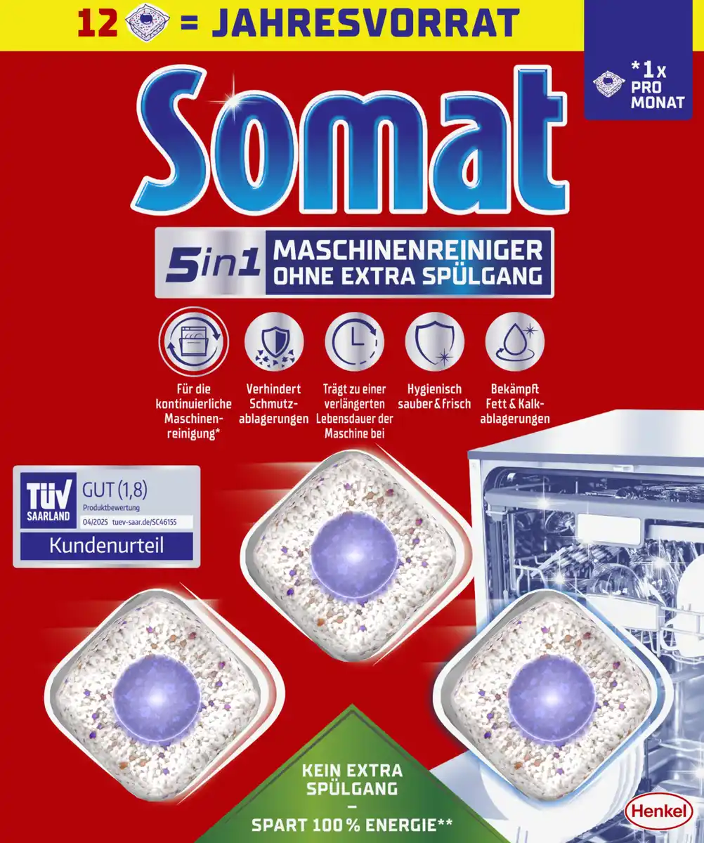 Bild 1 von Somat 5in1 Maschinen-Reiniger Tabs
