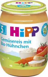 HiPP Bio Gemüsereis mit Bio-Hühnchen ab 5. Monat, 190 g