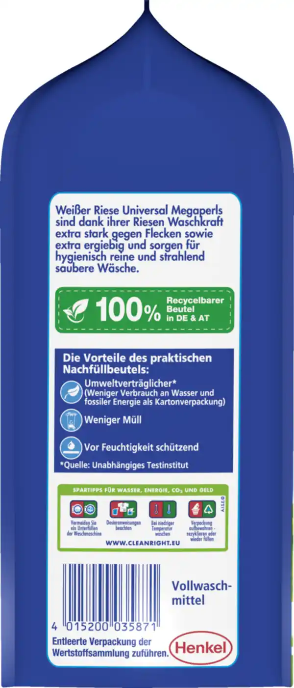Bild 3 von Weißer Riese Vollwaschmittel Megaperls 19WL, 19 WL