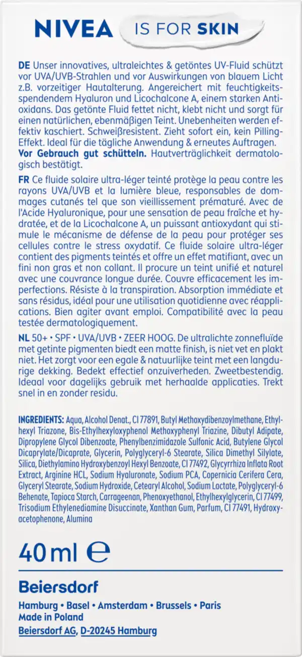 Bild 2 von NIVEA SUN Ultra Light Daily Fluid LSF 50+, 40 ml