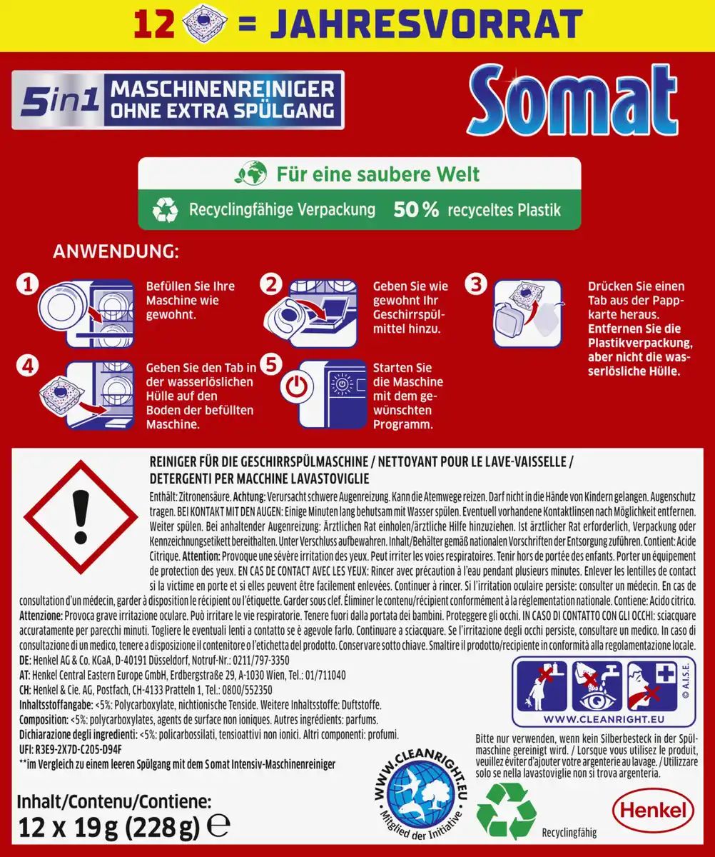 Bild 4 von Somat 5in1 Maschinen-Reiniger Tabs